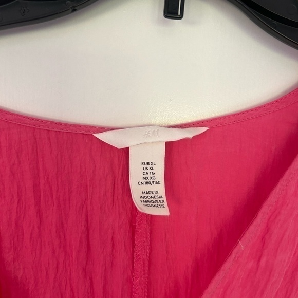 H&M Women's Textured Weave Knot Detail Dress - Pink Size XL - Picture 4 of 7